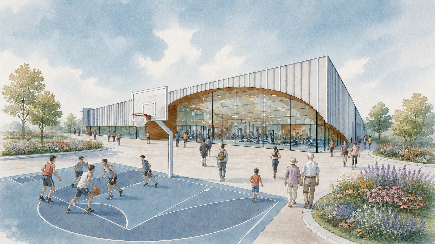 Artist rendering of the future Seaton Recreation Complex and Library